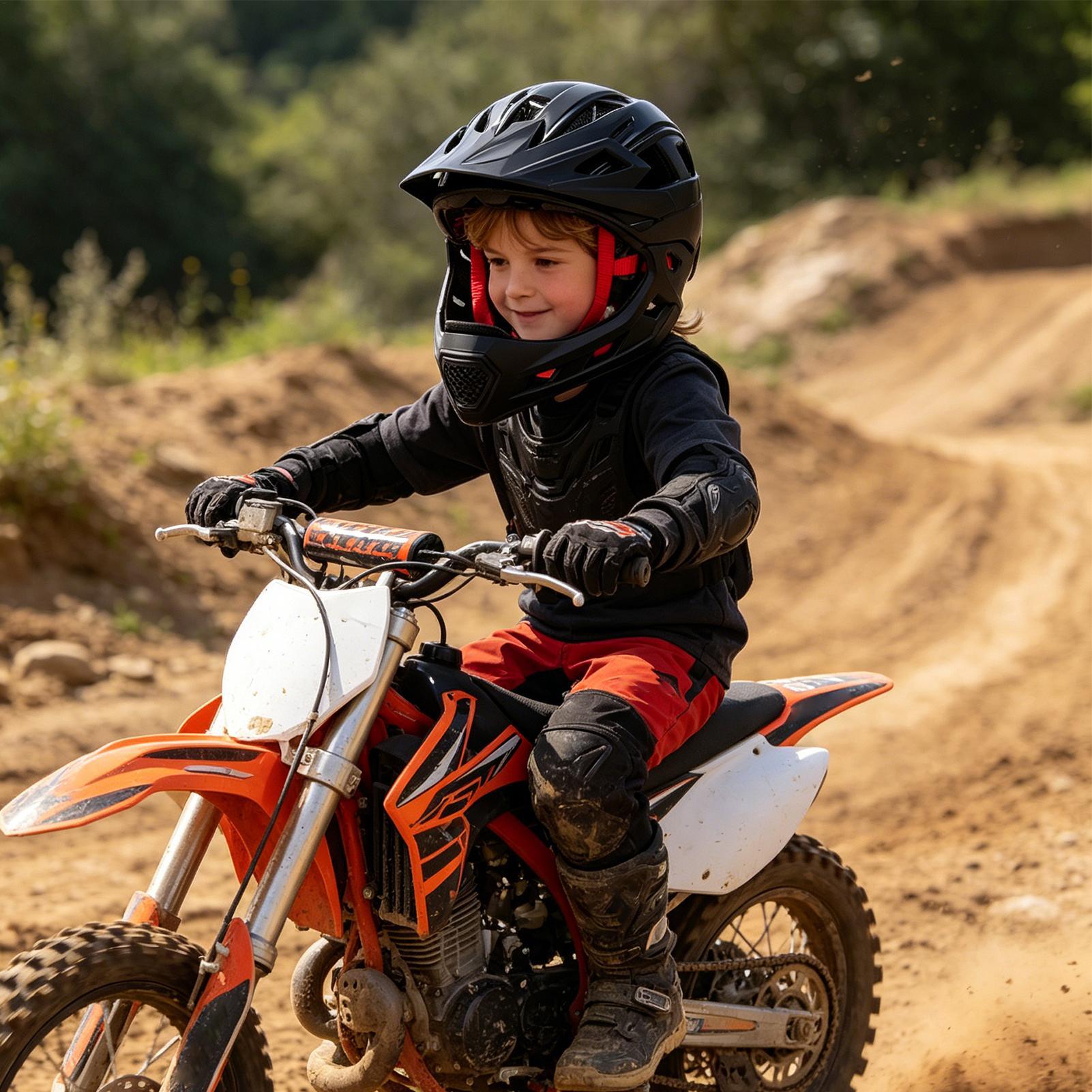 Mountain Biking For Kids - Kids Motocross Helmet Shockproof Adjustable Protector