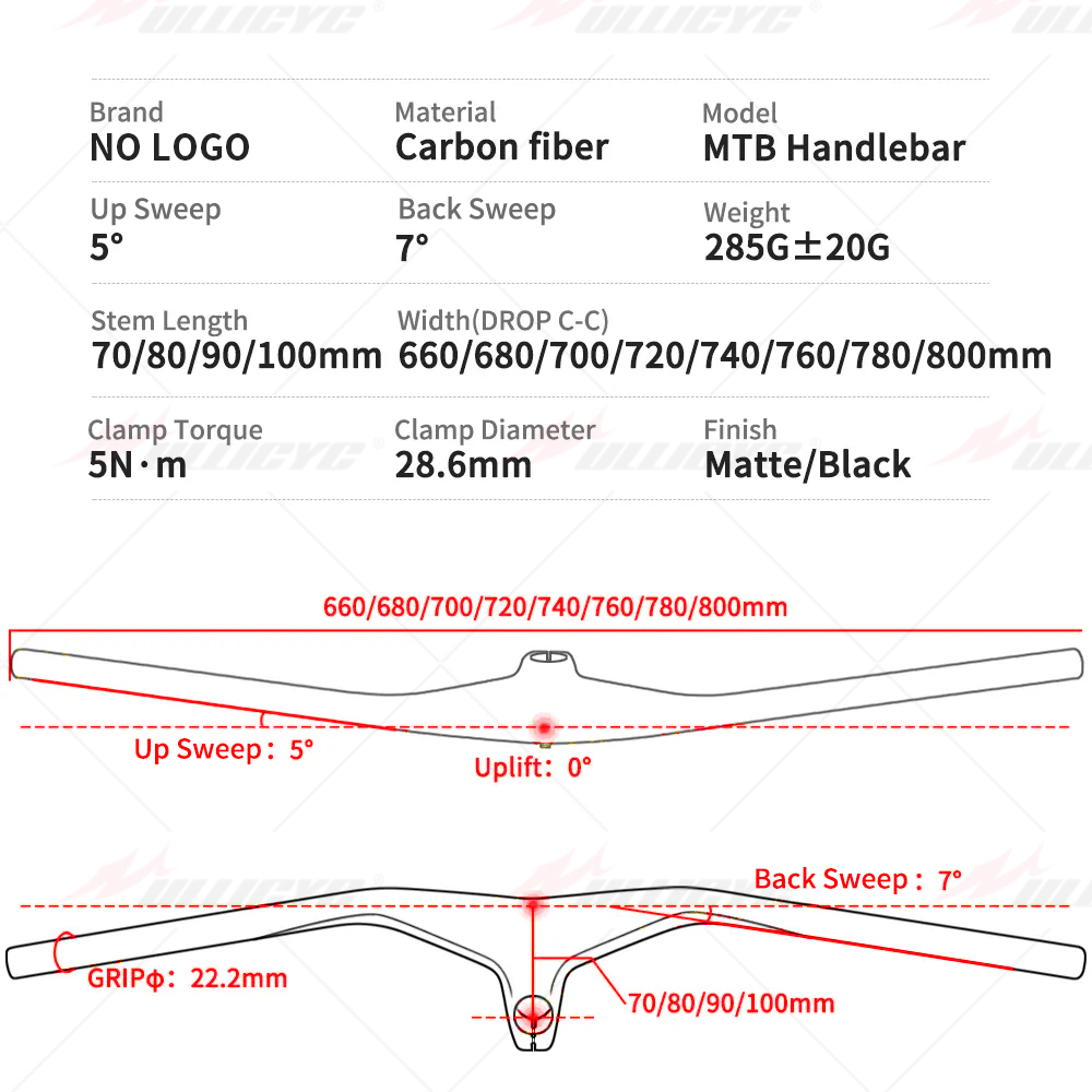 No Logo Mtb Handlebars And Ste - Mountain Biking Logo recensie en prijs